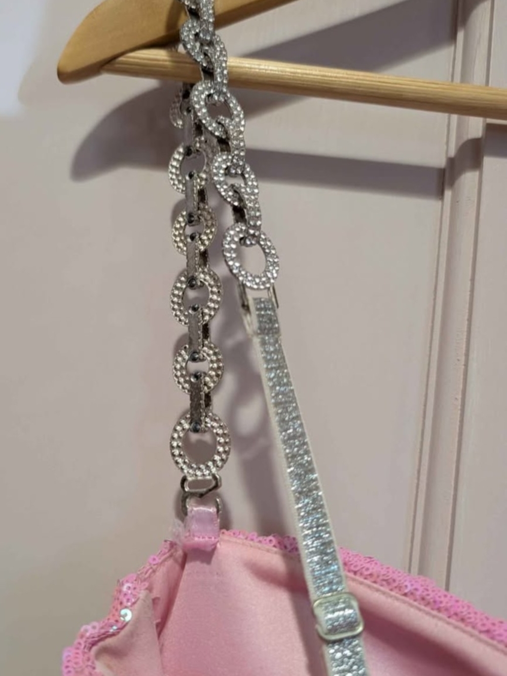 NADINE MERABI Pink Sequin Mini Dress with Feather Hem - Picture 5 of 5